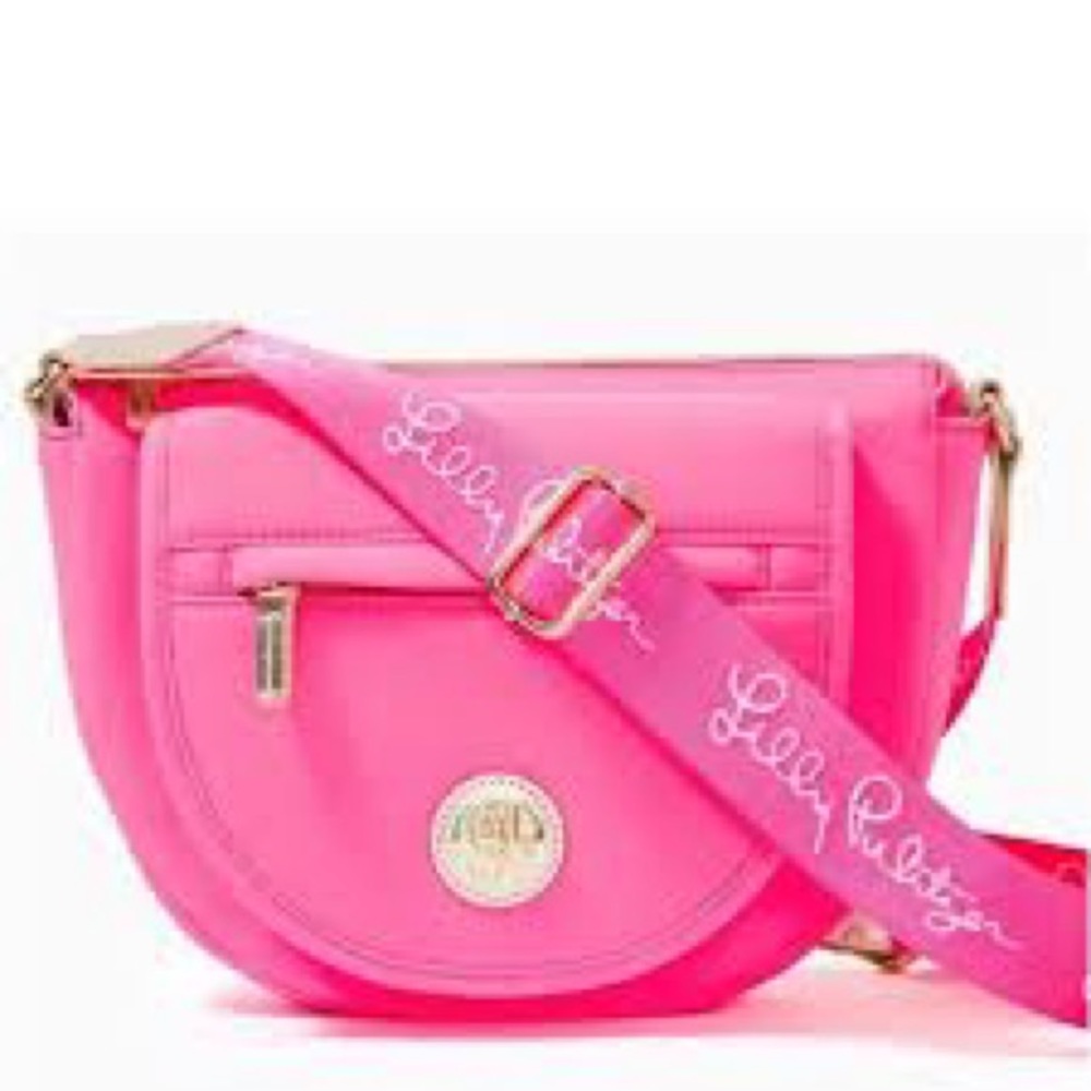 NWT Lilly Pulitzer Giavanna Neoprene Crossbody aura pink purse bag